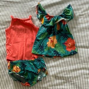 3-piece Tropical baby matching set